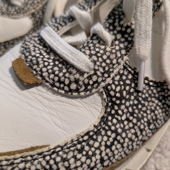 Madewell Kickoff Trainer Sneakers Leather Spot Mix Calf Hair Women's Size 9.5. - Picture 2 of 13